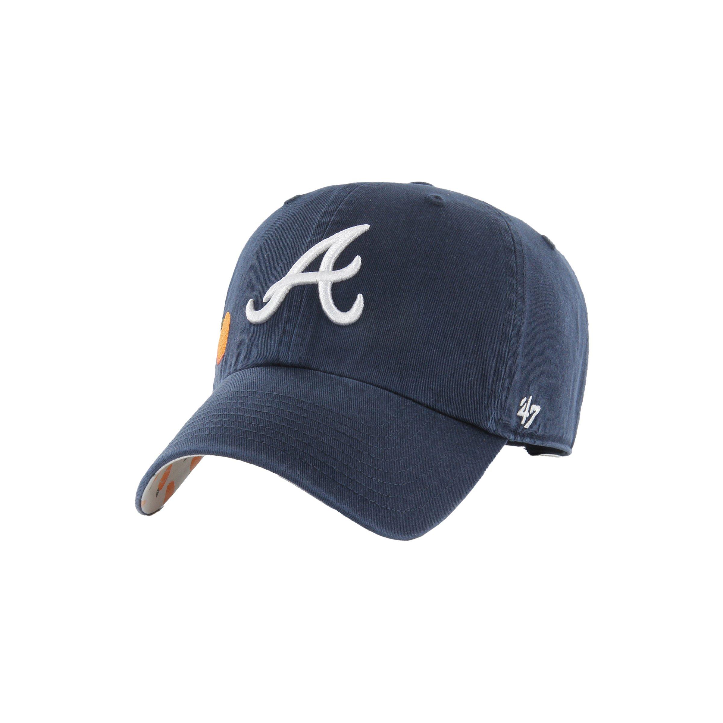 47 Atlanta Braves Peach Cleanup Snapback Hat - Navy - NAVY